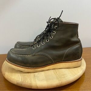 Red Wing Shoes 6" Moc Toe Boot Mens SIZE 10 D 8890 MADE IN USA Charcoal
